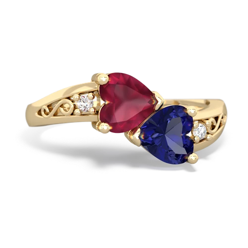 ruby-lab sapphire filligree ring