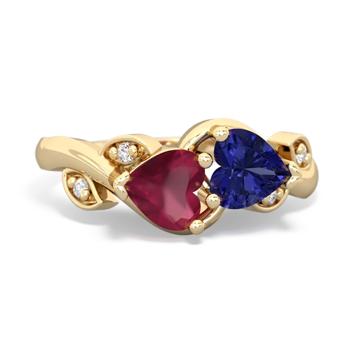ruby-lab sapphire floral keepsake ring