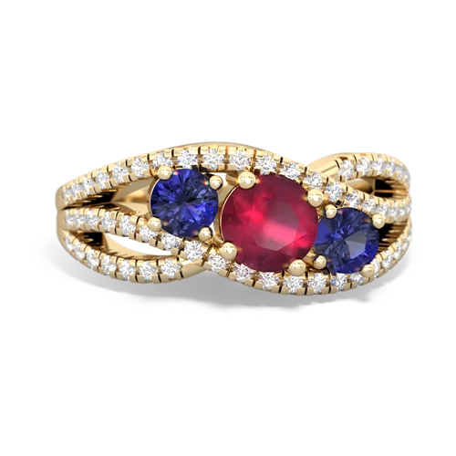 ruby-lab sapphire three stone pave ring