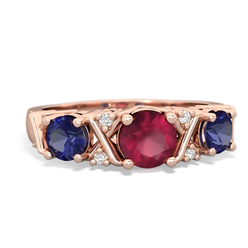 Ruby Genuine Ruby with Lab Created Sapphire and Lab Created Alexandrite Hugs and Kisses ring Ring
