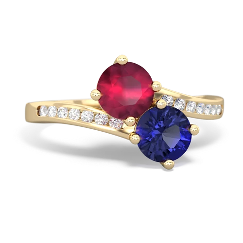 ruby-lab sapphire two stone channel ring