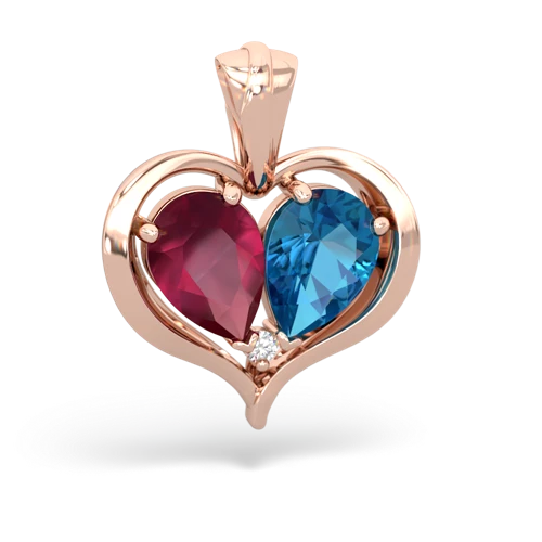 ruby-london topaz half heart whole pendant