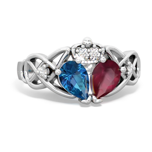 ruby-london topaz claddagh ring