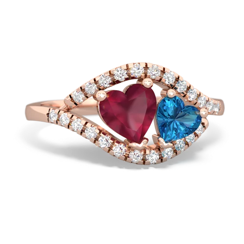 ruby-london topaz mother child ring