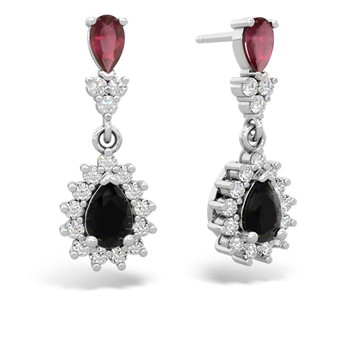 ruby-onyx dangle earrings