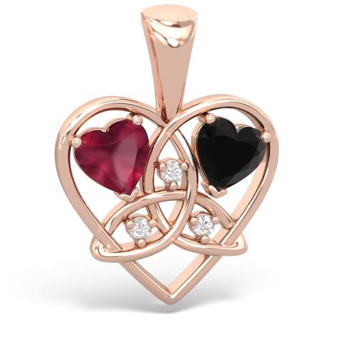 ruby-onyx celtic heart pendant