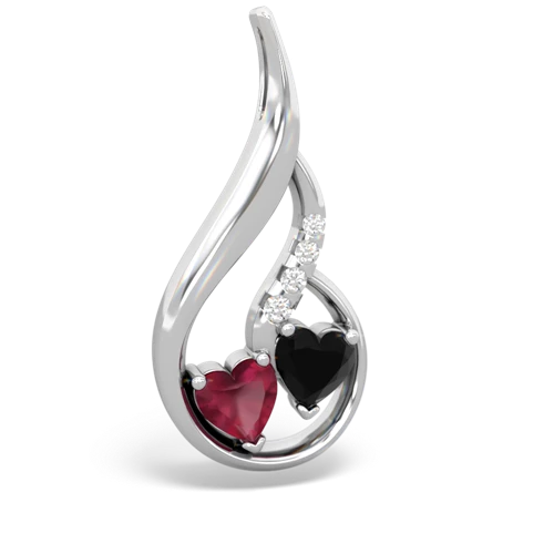 ruby-onyx keepsake swirl pendant