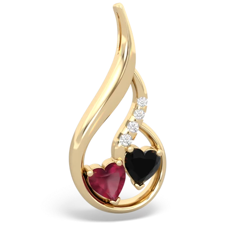ruby-onyx keepsake swirl pendant