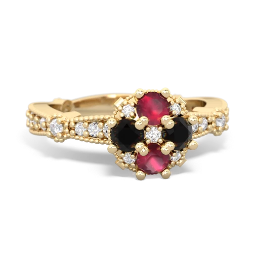 ruby-onyx art deco engagement ring