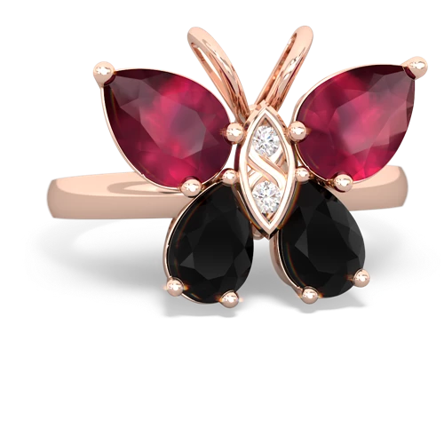 ruby-onyx butterfly ring