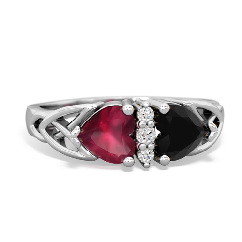 ruby-onyx celtic ring