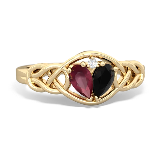 ruby-onyx celtic knot ring
