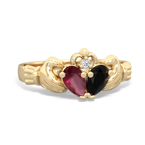 Ruby Genuine Ruby with Genuine Black Onyx Claddagh ring Ring