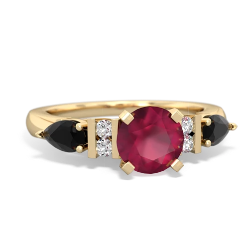 Genuine Ruby with Genuine Black Onyx and Genuine Opal Engagement ring