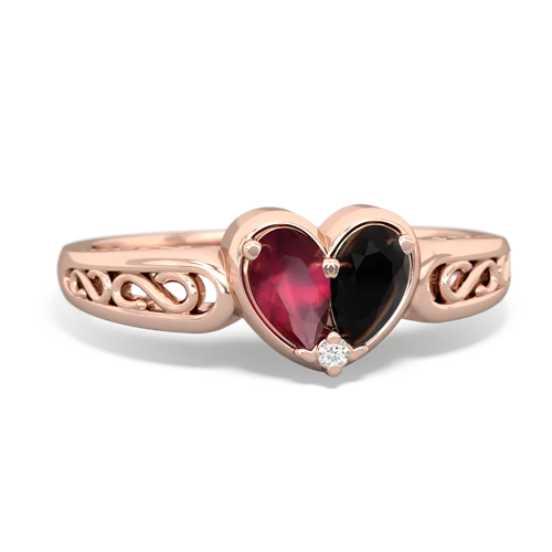 ruby-onyx filligree ring