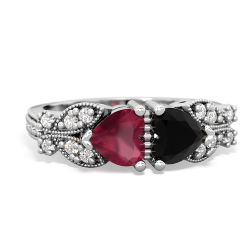 ruby-onyx keepsake butterfly ring