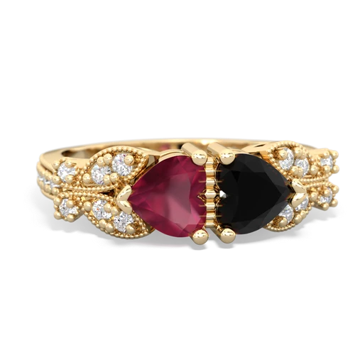 ruby-onyx keepsake butterfly ring