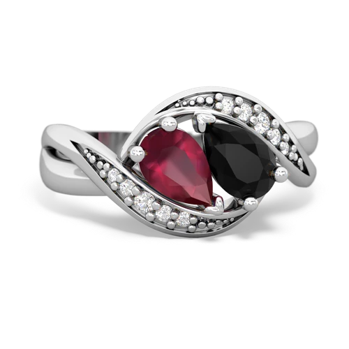 Ruby Genuine Ruby with Genuine Black Onyx Summer Winds ring Ring