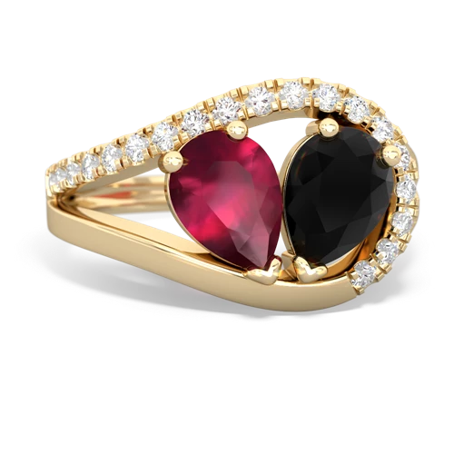 ruby-onyx pave heart ring