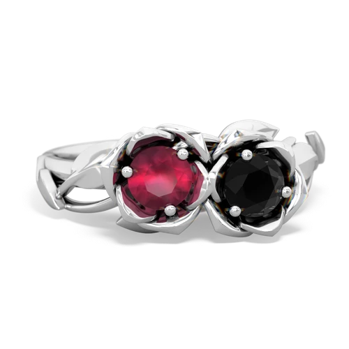 ruby-onyx roses ring