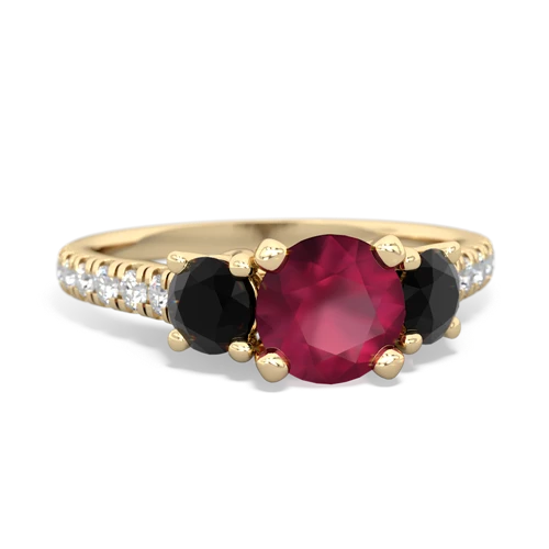 ruby-onyx trellis pave ring