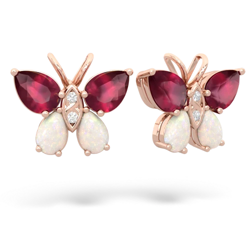 ruby-opal butterfly earrings