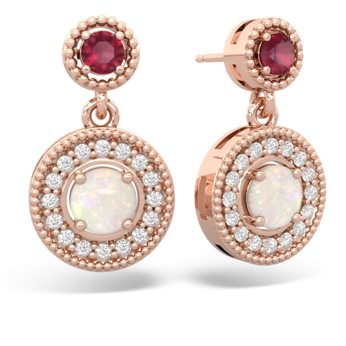 ruby-opal halo earrings