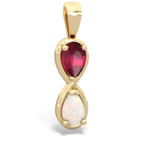 ruby-opal infinity pendant