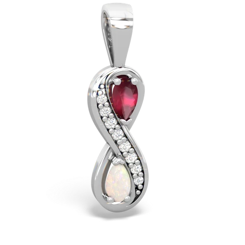ruby-opal keepsake infinity pendant