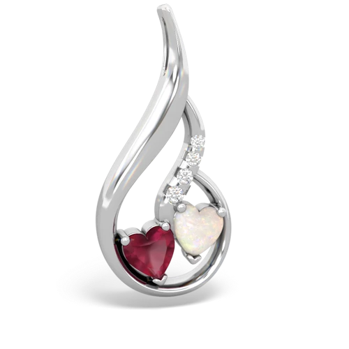 ruby-opal keepsake swirl pendant