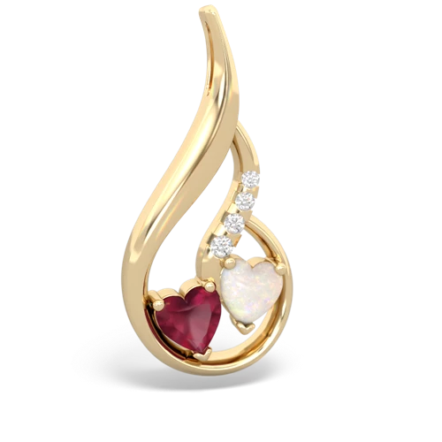 ruby-opal keepsake swirl pendant