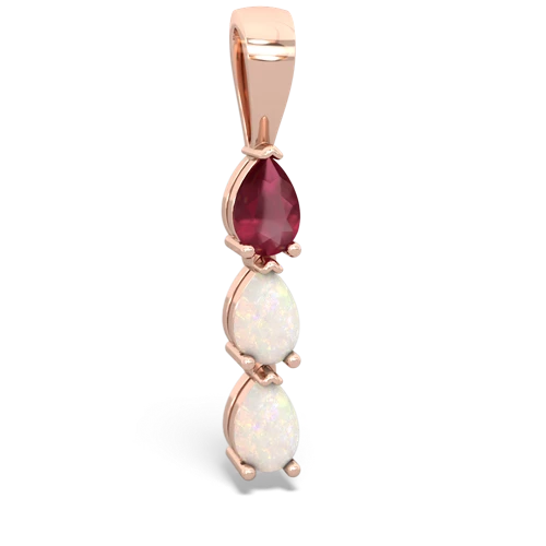 ruby-opal three stone pendant