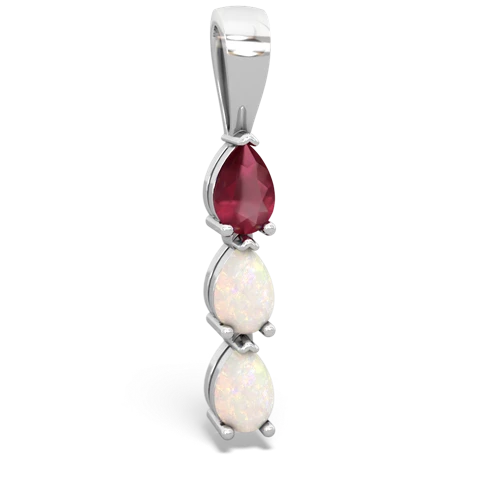 ruby-opal three stone pendant