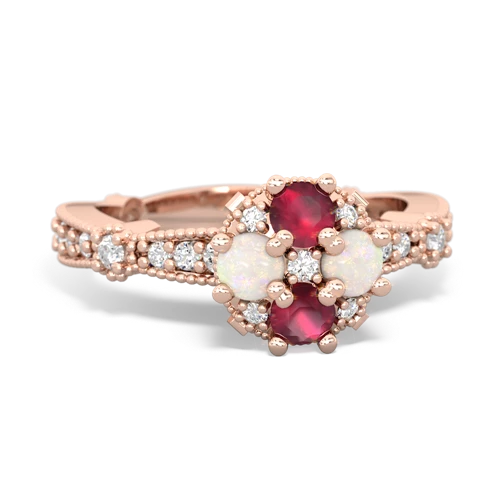 ruby-opal art deco engagement ring