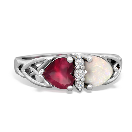 ruby-opal celtic ring