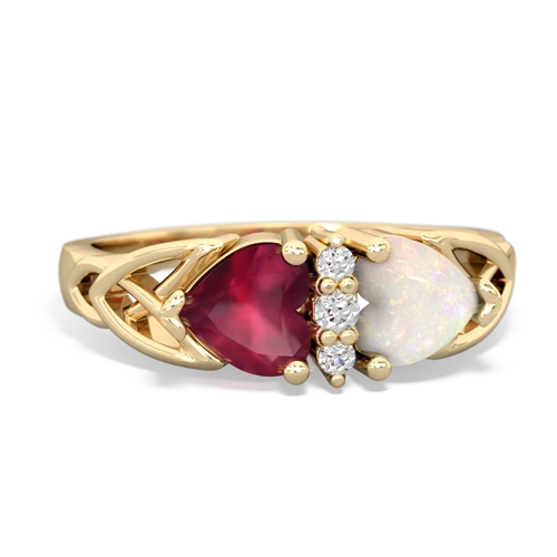 ruby-opal celtic ring