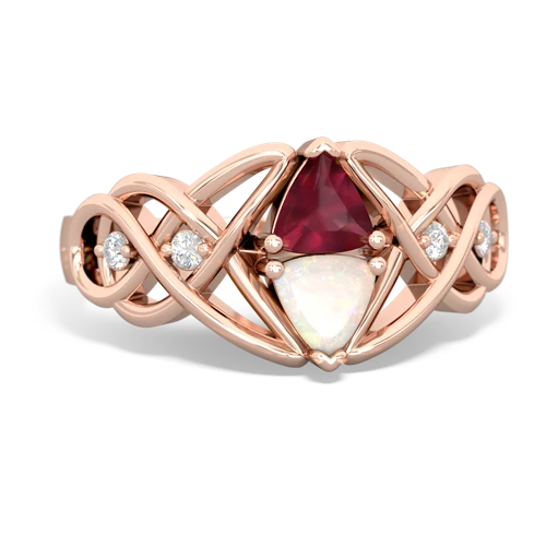 ruby-opal celtic knot ring