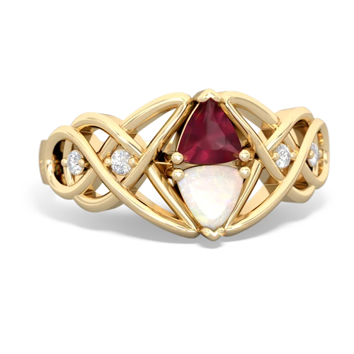 ruby-opal celtic knot ring