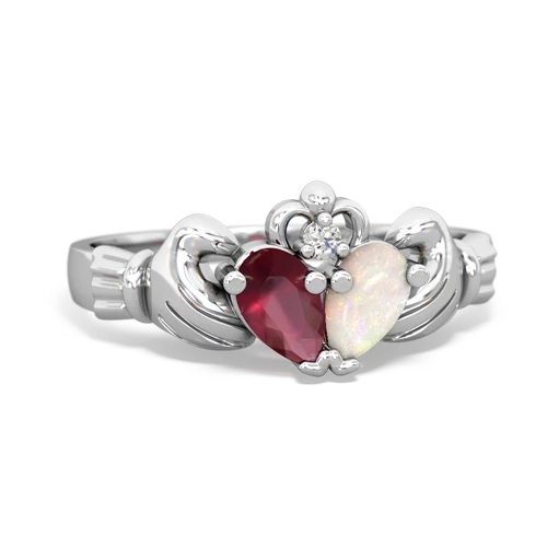 ruby-opal claddagh ring