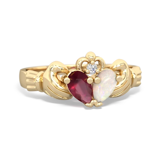 ruby-opal claddagh ring