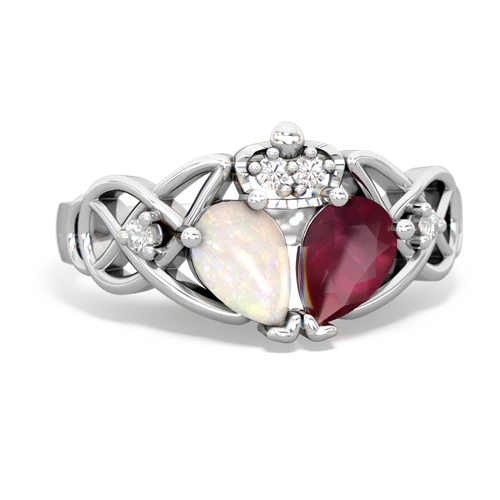 ruby-opal claddagh ring