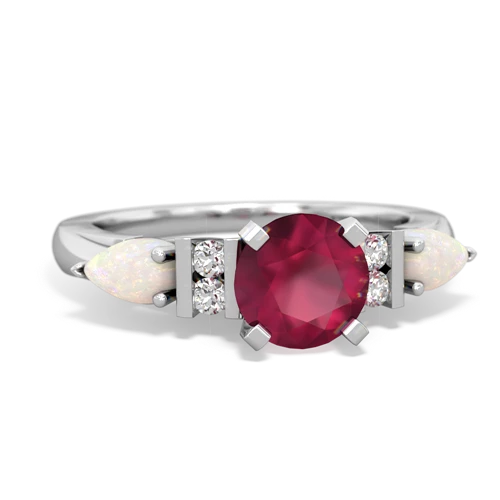 ruby-opal engagement ring