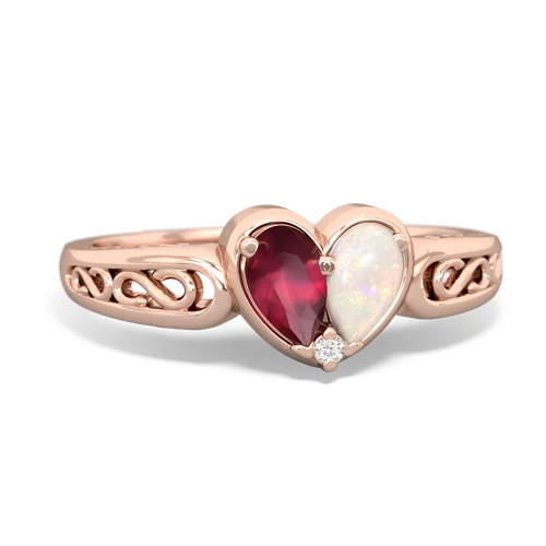 ruby-opal filligree ring