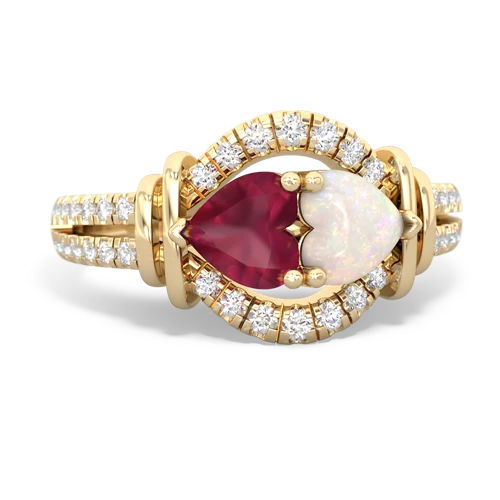 ruby-opal pave keepsake ring