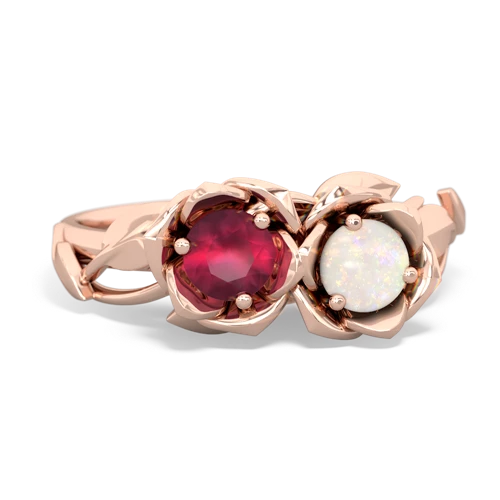 ruby-opal roses ring