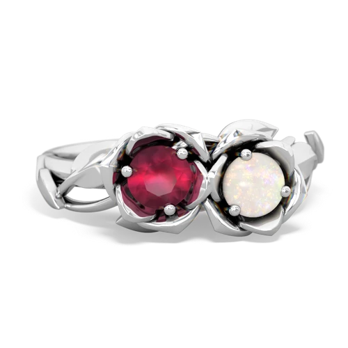 ruby-opal roses ring