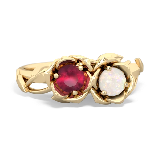 ruby-opal roses ring