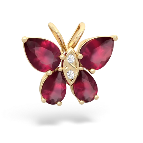 ruby butterfly pendant
