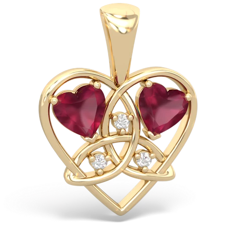 ruby celtic heart pendant