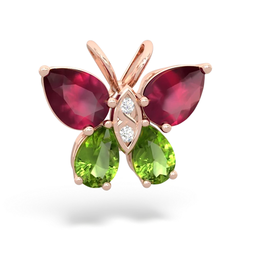 ruby-peridot butterfly pendant